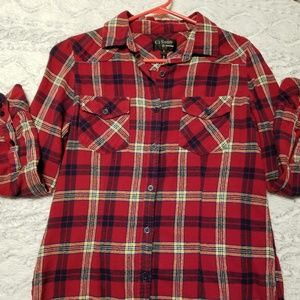 Ci Sono red plaid flannel button up